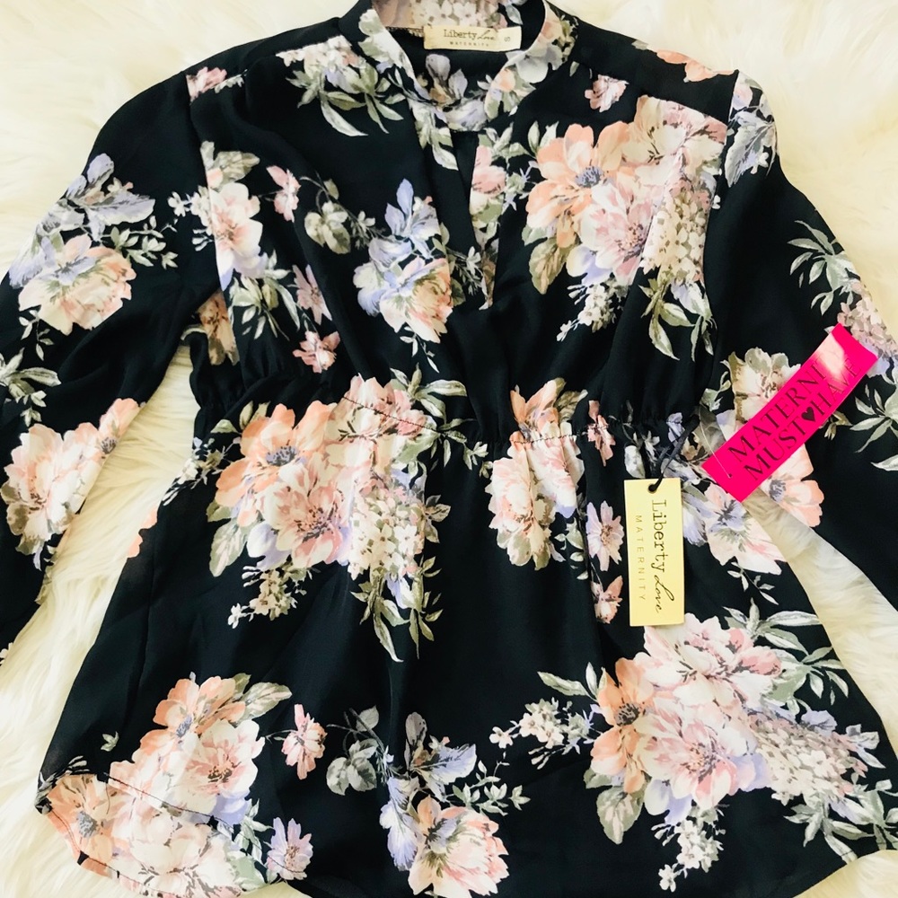 •NEW• BLACK MATERNITY LONG SLEVE BLOUSE